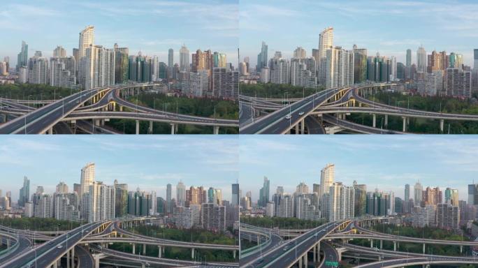 高速公路交汇处城市发展现代化都市地标建筑