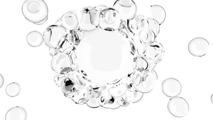 小透明球体液体气泡簇宏观射击护肤概念4k