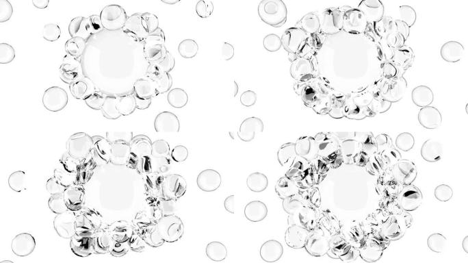 小透明球体液体气泡簇宏观射击护肤概念4k