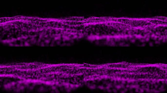 黑色背景下紫色数字波移动的数字动画