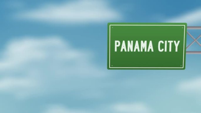 巴拿马城首都巴拿马路标志蓝色多云的天空-股票视频