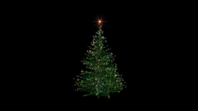 圣诞节日灯树旋转，亮度哑光