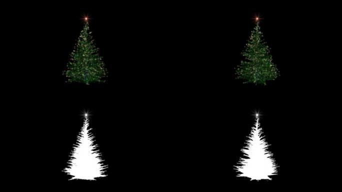 圣诞节日灯树旋转，亮度哑光