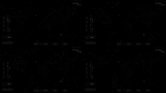 HUD在世界地图上有数据。阿尔法巴布亚新几内亚。带世界地图信息图的循环技术平视显示器界面