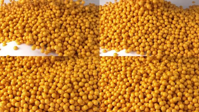 黄色三维球3D动画黄豆糖果