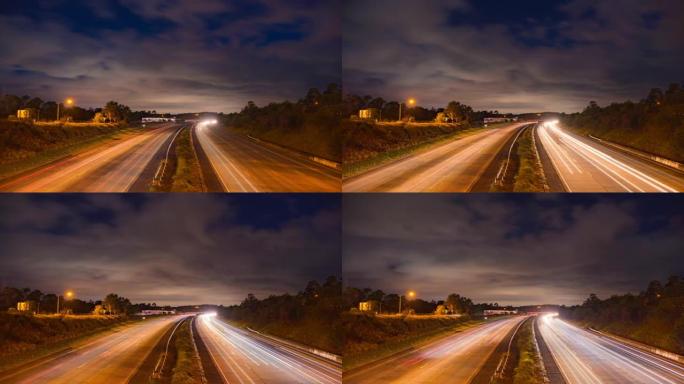 移动高速公路布里斯班-黄金海岸澳大利亚高速公路的时间流逝