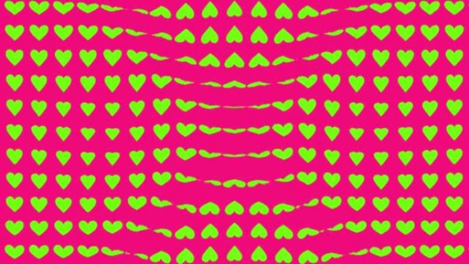 绿色心形运动波浪动画运动图形
