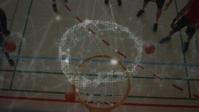 不同男子篮球运动员群体的联系网络动画