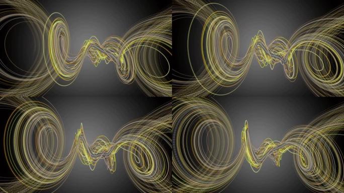 神奇的动画，粒子条纹波对象在慢动作，4096x2304循环4K
