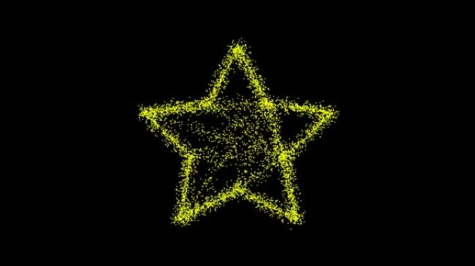 抽象技术黄绿色3 d星来自动画点，粒子圈。混合模式