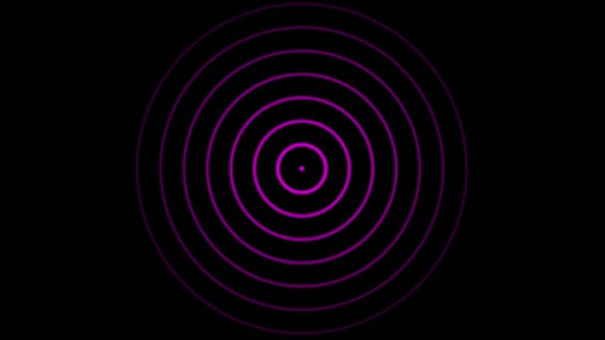 催眠的紫色圆环在黑暗的背景下波动