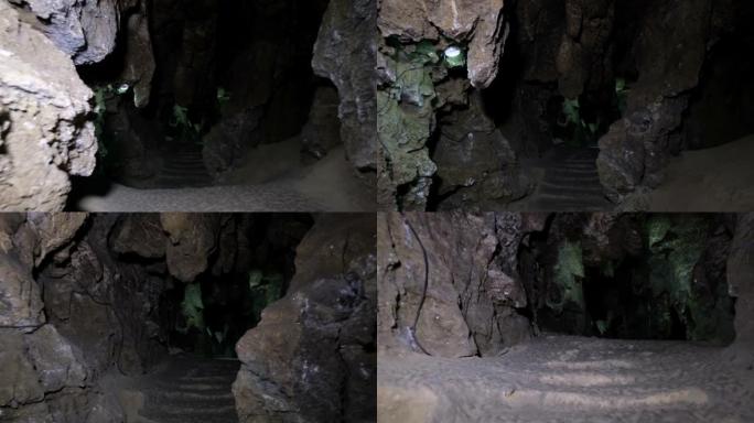 地下石膏洞黑暗隧道开挖。