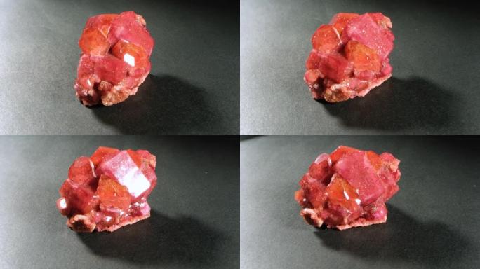 瑞布红宝石。完成前未切割的原始珍贵珠宝。生动的矿物晶体