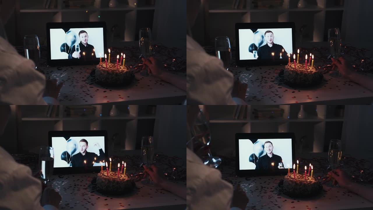 生日视频呼叫虚拟庆祝朋友