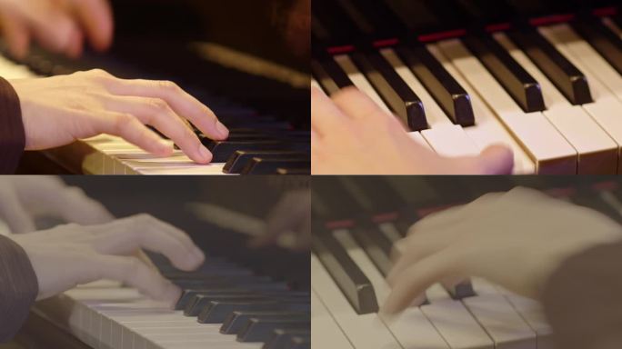 【4k】弹钢琴的手