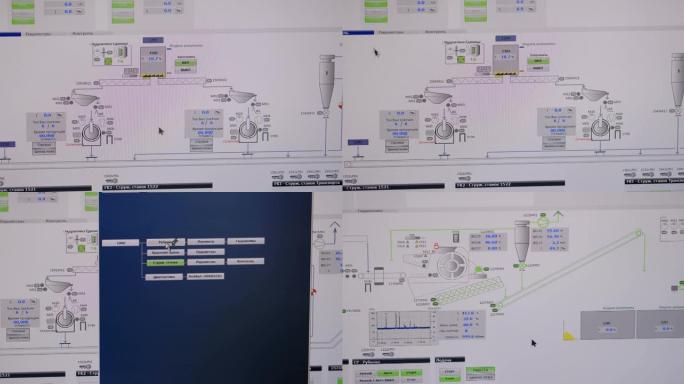 在木材加工厂，控制室中的计算机监视器