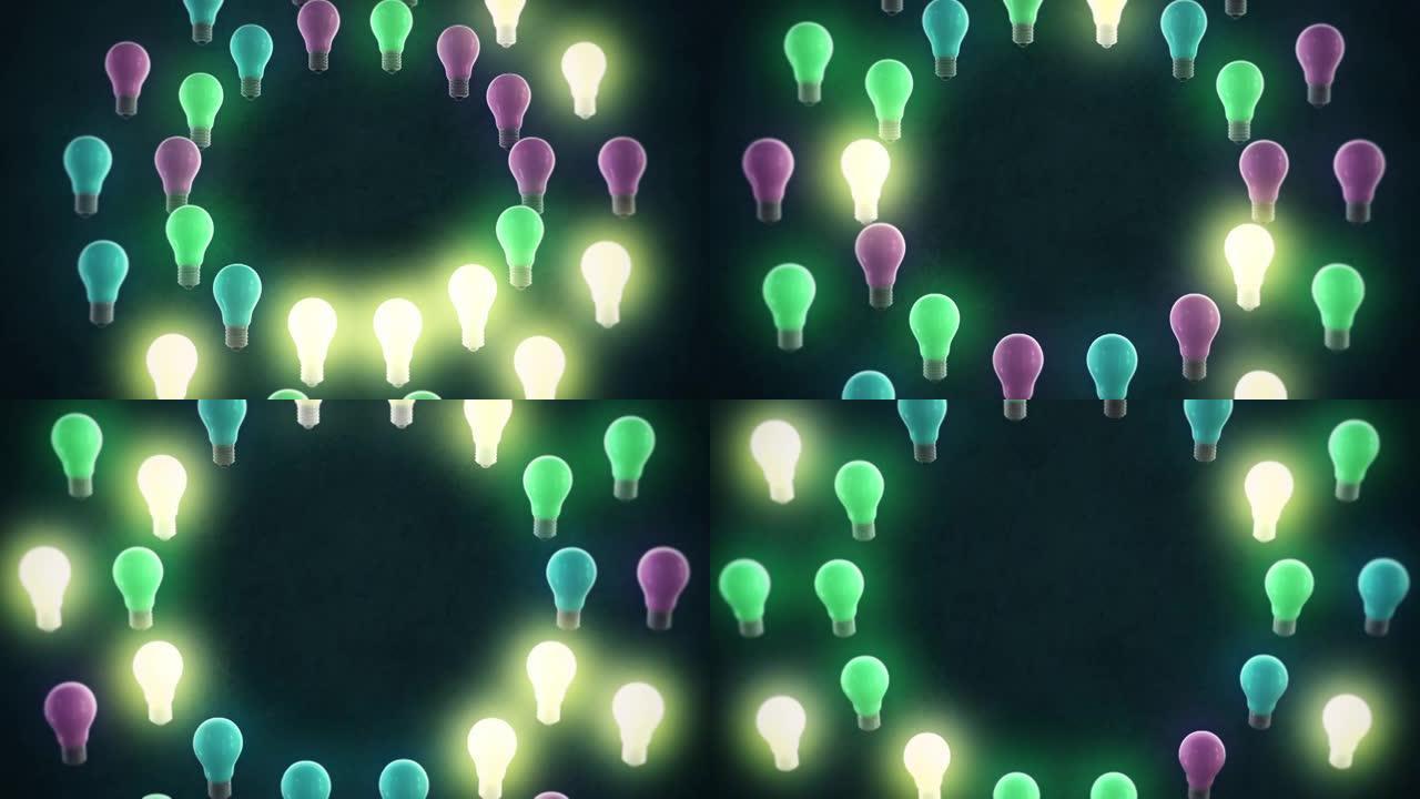 灯泡发光概念闪动发光科幻时光设计宣传片