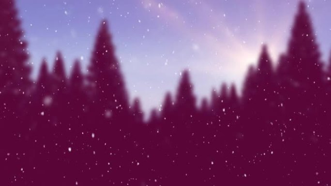 勃艮第的枞树上飘雪的动画