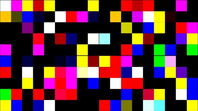 巴布亚新几内亚阿尔法。循环彩色方块。填字游戏。无缝闪烁动画