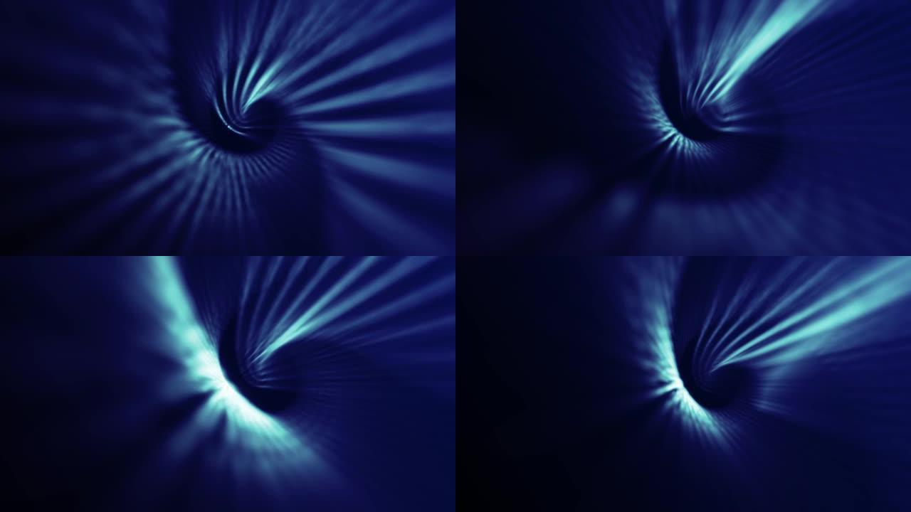 空灵蓝色螺旋光隧道背景动画