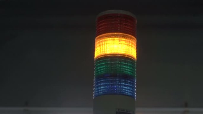 工业LED信号塔灯指示生产的错误状态。