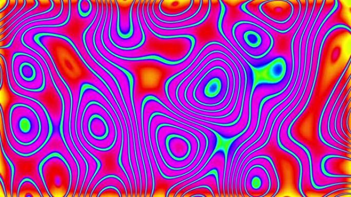 抽象背景4k循环荡漾彩色水波波浪