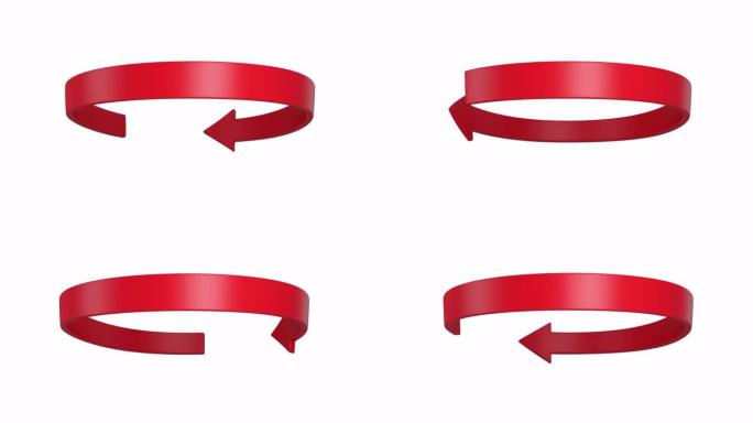 红色箭头可循环4k无缝循环。加载下载状态的箭头动画。