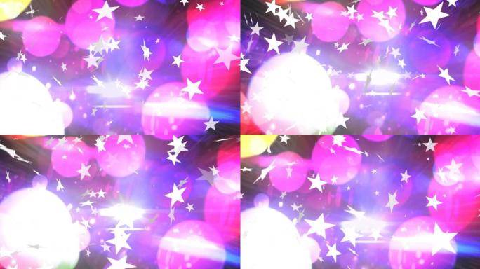 圣诞节星星掉落在粉红色背景上的动画