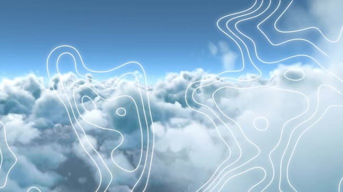 在云层上移动的动画数字形状