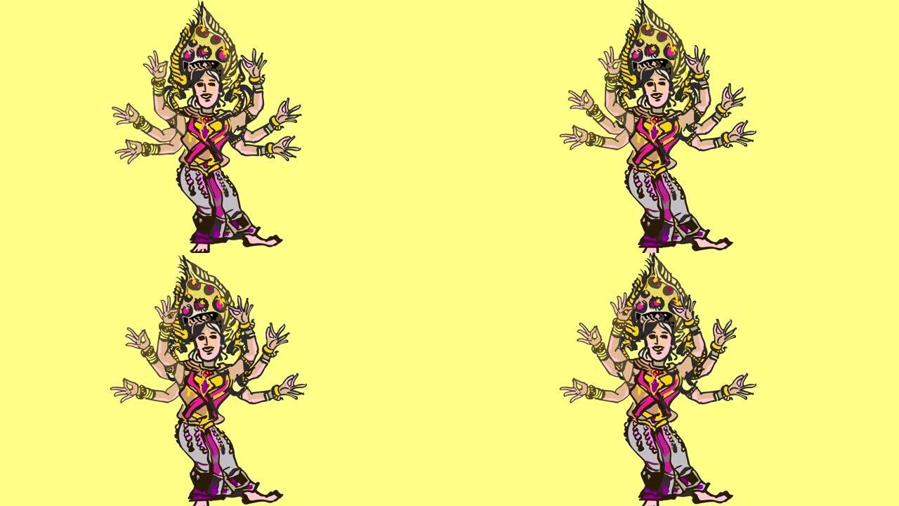 阿普萨拉斯夫人时期的Dvaravati舞蹈。