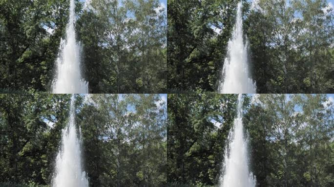 超慢mo的特写喷泉喷射