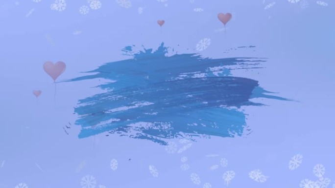 落雪上的蓝色印迹动画