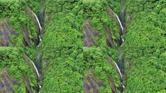 婺源大章山瀑布风景鸟瞰图