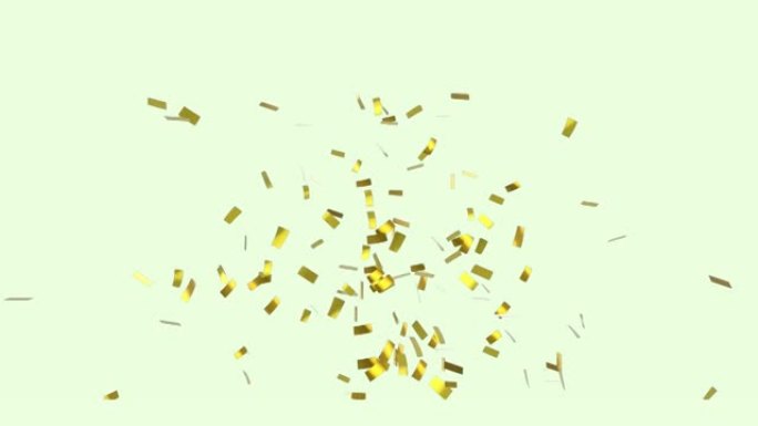 金色五彩纸屑落在黄色背景上的动画