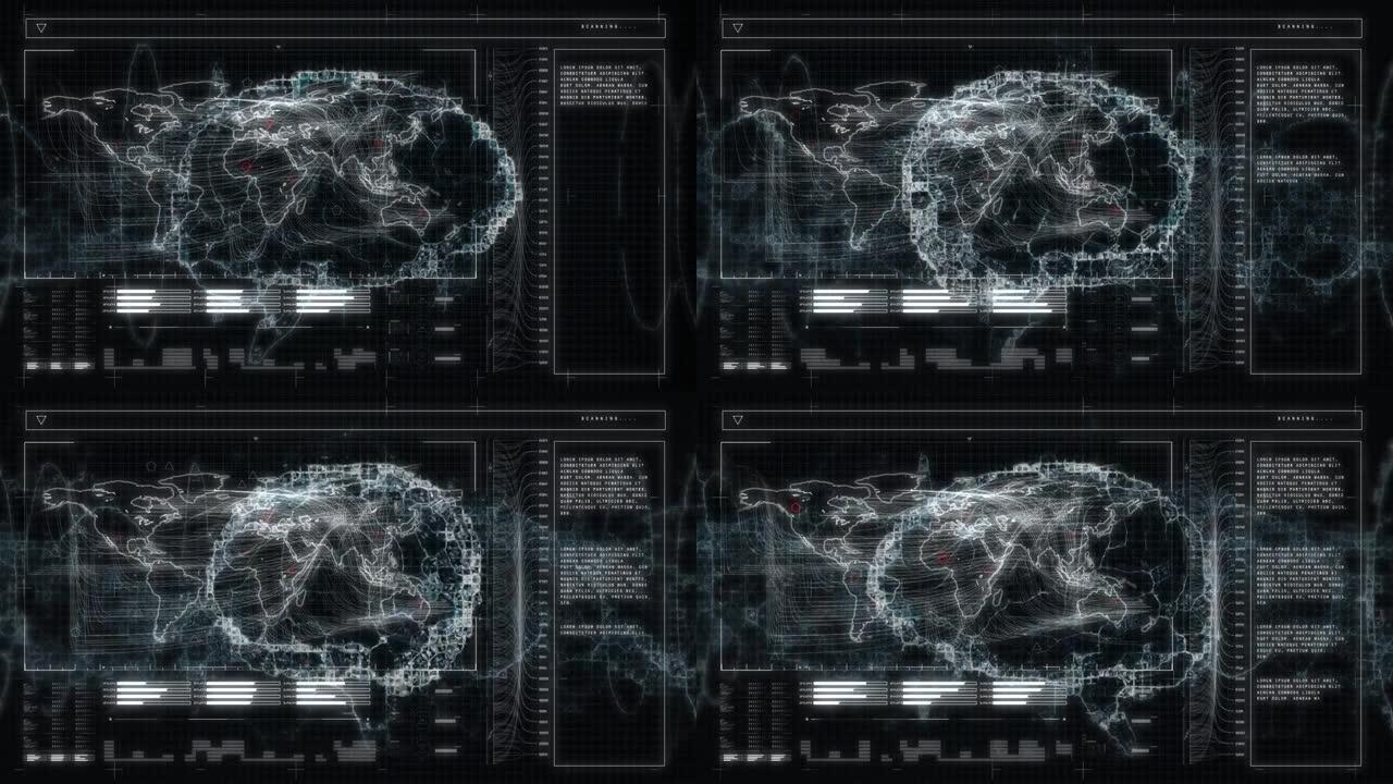 数字大脑在数据处理上的动画