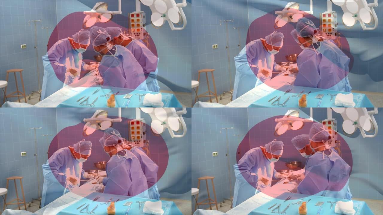 手术室外科医生的日本国旗动画