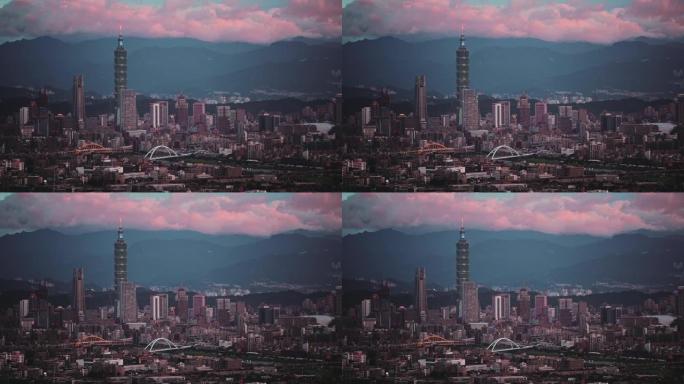 台湾的日落景观台湾省台北市宝岛台湾