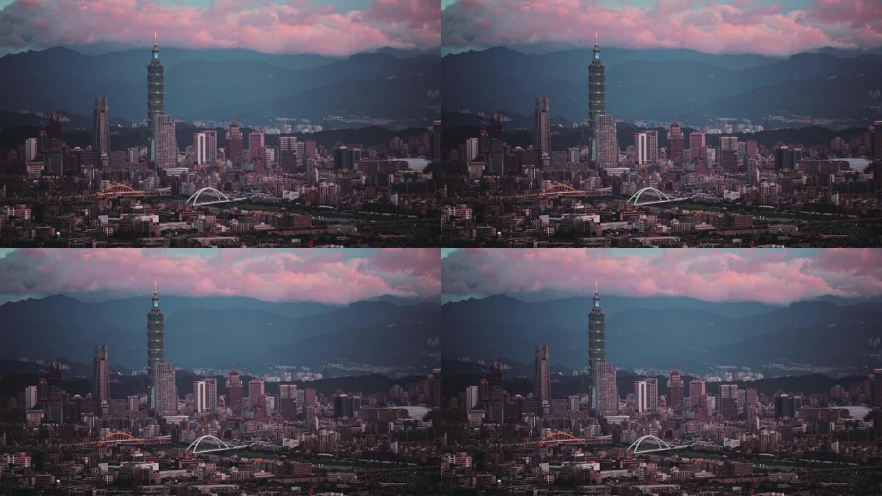 台湾的日落景观台湾省台北市宝岛台湾