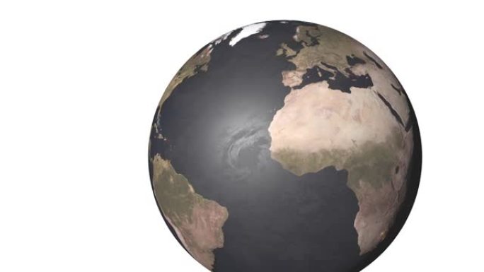 地球白色背景空间3DCG数字动画运动图形