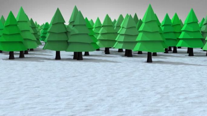 冷杉树在冬季景观中的动画