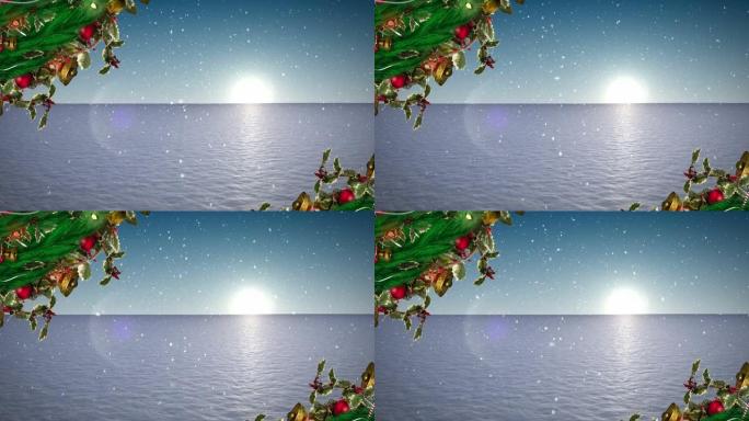 冬天风景下的雪的动画