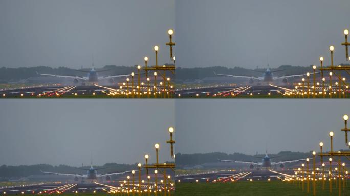 飞机降落在阿姆斯特丹机场