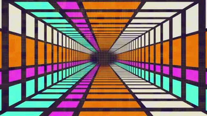 移动、几何、彩色隧道的动画
