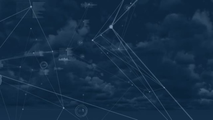 背景云上统计记录的连接网络动画