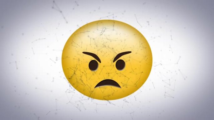 连接网络上愤怒的表情符号图标的动画