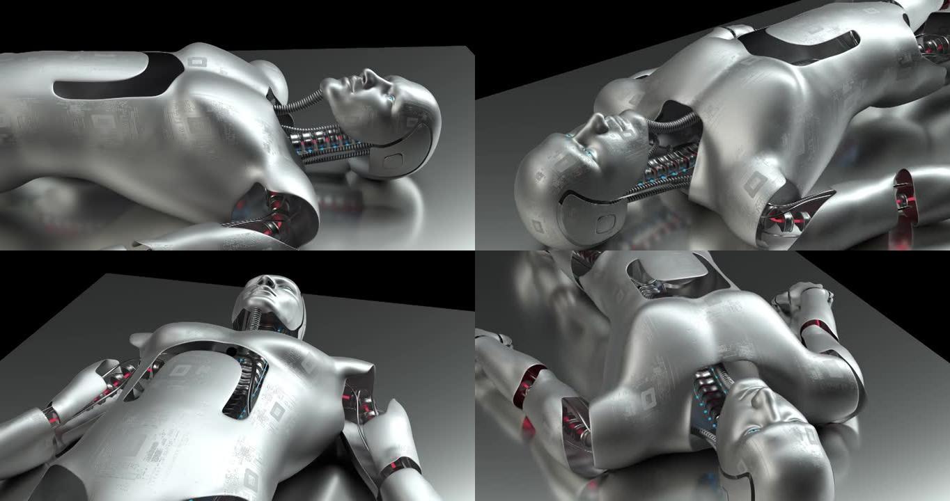 未来仿生机器人制作。类人机器人。