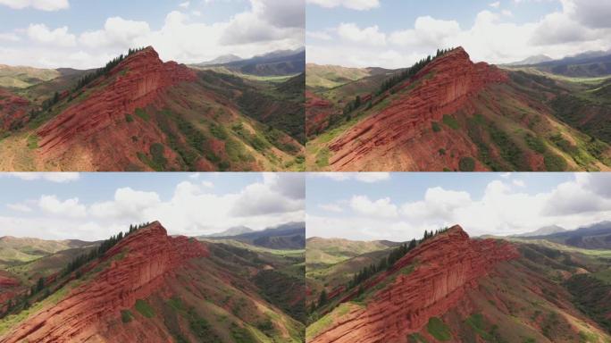 吉尔吉斯斯坦峡谷的风景鸟瞰图