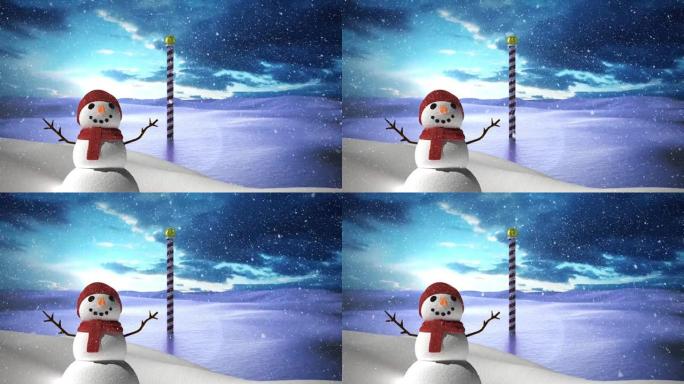 雪人和积雪的动画