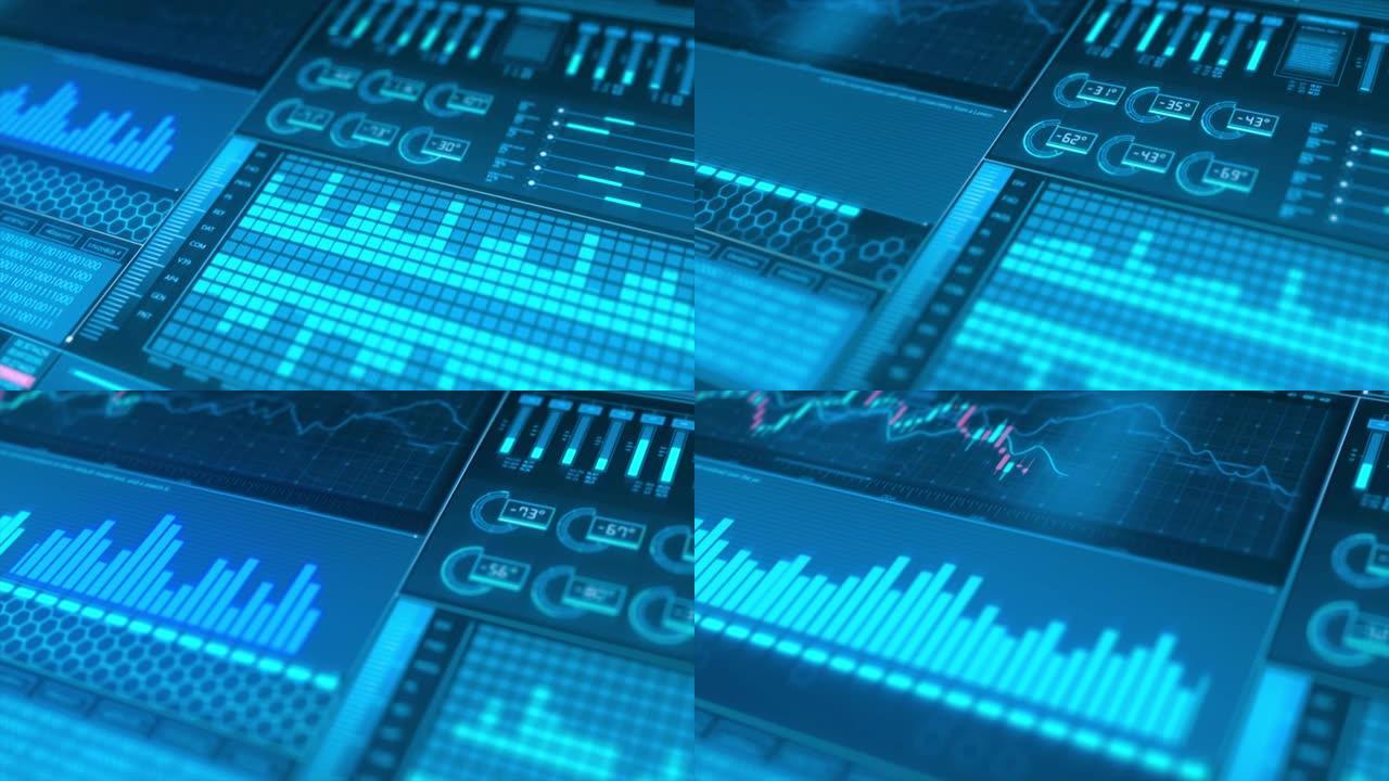 商业数据图表和股票市场条形图用作财务报告和股票市场演示概念背景