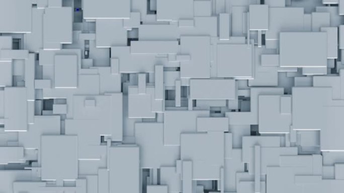 覆盖抽象背景的蓝色3d块的动画